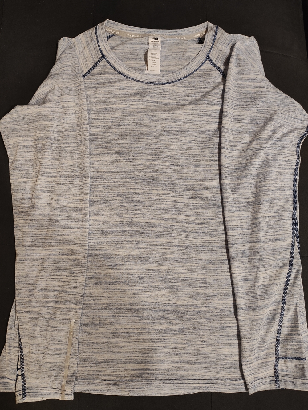 New Balance Blue Heathered Long Sleeve Performance Top